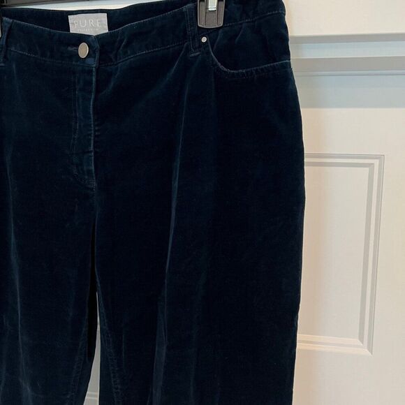 Pure Collection 10R Midnight Blue Cotton Mid-Rise Washed Velvet Jean Pants - Picture 7 of 10